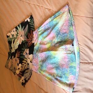 Pink and Blue Mini Skater Shorts for a Night Out